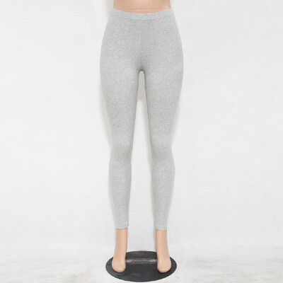 

New Women Cotton Leggings Solid Color Skinny Elastic Waist Stretchy Tights Bodycon Pants Trousers Jeggings