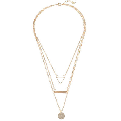 

Sexy Bohemian Multilayer Necklace Triangle Lotus Delicate Gold Pendant Necklaces Elegant And Leisure Design For Women
