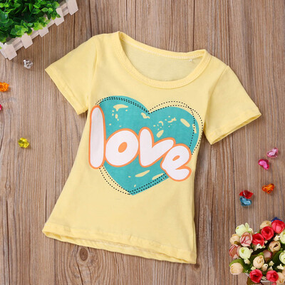 

Boy And Girl T-shirt Children Love Printing Top Sleeve Clothing 90