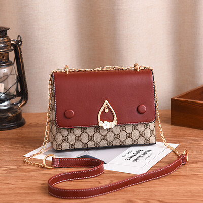 

Square bag ladies fashion simple ladies one shoulder oblique cross bag collision color chain bag small&fresh