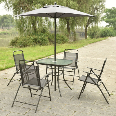 

6 pcs Patio Folding Furniture Set with an Umbrella