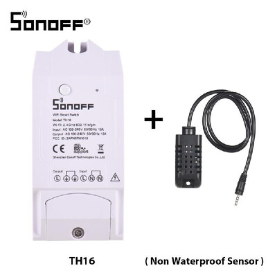 

SONOFF TH16 WiFi Wireless Smart Switch Monitoring Temperature Humidity Wireless Home Automation Kit Works With Amazon Alexa Google
