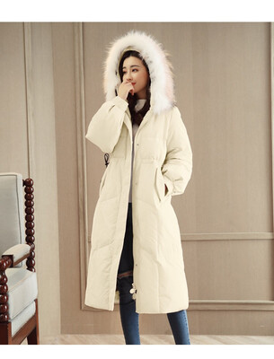 

2018 winter clothing new womens clothing in the long knee-length extra-thick fur collared student coat down padded coat