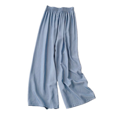 

KUN XUAN Womens Imitation Tencel Denim Wide Leg Pants 11874