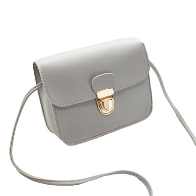 

Fashion Women Solid Color Flap Faux Leather Crossbody Shoulder Small Square Bag