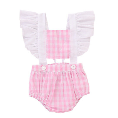 

Newborn Girls Clothes Rompers Baby Girl Jumpsuits Plaid Ruffle Solid Rompers Sunsuit Jumpsuit Outfits Toddler Baby Clothing
