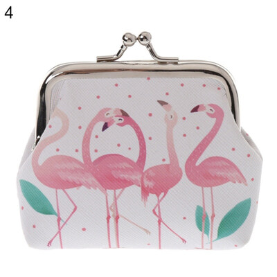 

Cartoon Flamingo Faux Leather Coin Purse Bag Earphone Key Case Women Mini Wallet