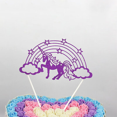 

Funnnybunny Glitter Rainbow Unicorn Toppers Cake Decor Kid Webbing Birthday Party Favor