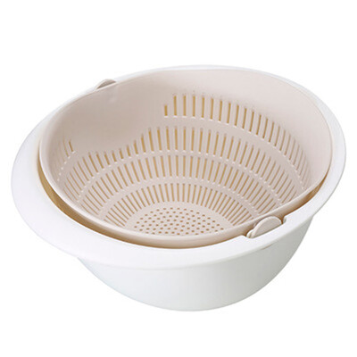 

Siaonvr Double Drain Basket Bowl Washing Kitchen Strainer Noodles Vegetables Fruit