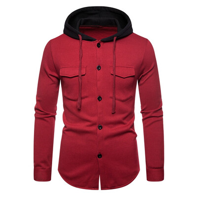 

Toponeto Men Autum Winter Long Sleeve Hooded Sweatshirt Printed Outwear Tops Blouse