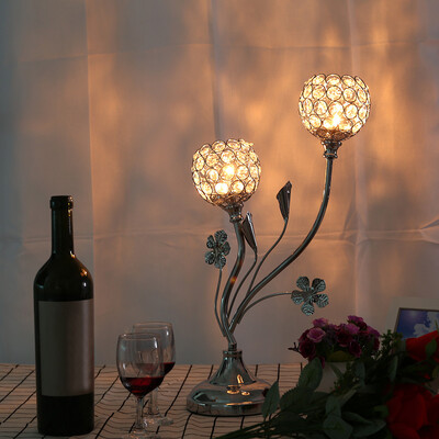 

Gobestart Valentines Day Crystal Candlestick Coffee Table Decoration Pattern GoldSilver