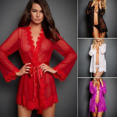 

Fashion Women Plus Size Dress Lace Sexy Babydoll SleepwearG-string Lingerie Underwear Hot Dress