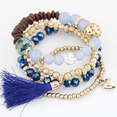 

Retro Handmade Multi-layer Crystal Beads Bracelet for Girls Woman Gift Exquisit