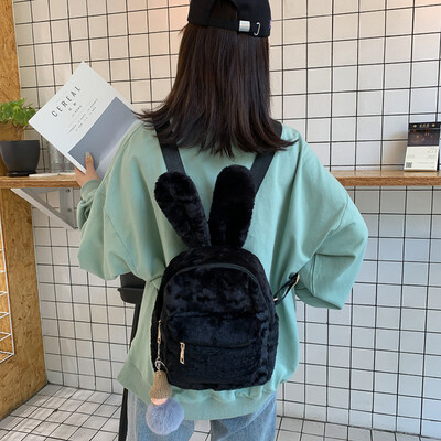 

Tailored New Womans Large-capacit Plush Backpack Autumn And Winter Wild Fashion Bag