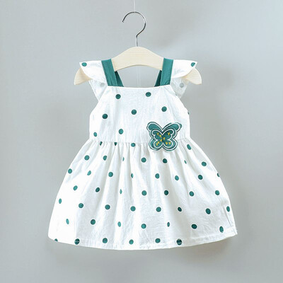 

Summer Girls Fruit Print Princess Cute Casual Short Sleeve Dress Round Collar Sweet Dress For 12-24 Months