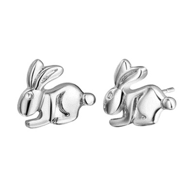 

Lovely Tiny Silver Gold Color Stud Earrings Animal Rabbit Earring 1 Pair