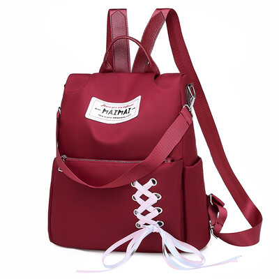 

Double shoulder bag female Korean version of Chao Shu Waterproof College Student Oxford canvas bag small back