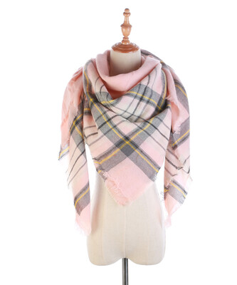 

2018 autumn&winter new scarf England Europe&America multi-color lattice mosaic ladies Korea double-sided scarf shawl men&women