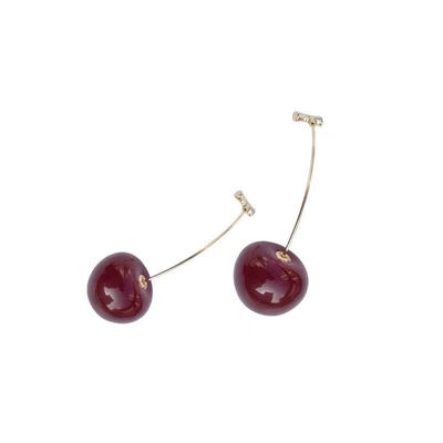 

Aretes de mujer modernos 2018 new brand design cherry fruit earrings creative temperament wild gift Korean earrings for women