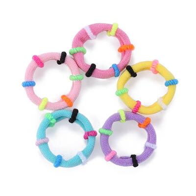 

100pcs Towel Cotton Elastic Rubber Hair Bands Kids Girls Hair Accessories