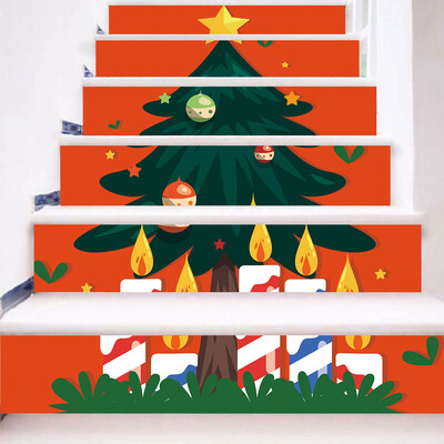 

Tailored Christmas 3D Simulation stair stickers Waterproof Wall Stickers DIY Home Decor