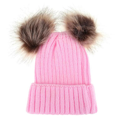 

Lovely Parent-offspring Caps Pompon Winter Caps Warm Knit Capfor Adult