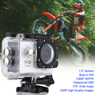 

W8 1080P 30FPS 12MP Wifi Waterproof 30M Shockproof 170° Wide Angle 15" Screen Outdoor Action Sports Camera Camcorder Digital Cam