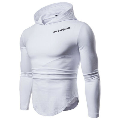 

SUNSIOM Mens Long Sleeve Casual Hooded T-Shirt Muscle Hoodie Slim Fit Sweatshirt Gym Top