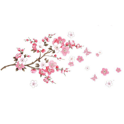 

Room Peach Blossom Flower Butterfly Wall Stickers Vinyl Art Decals Decor Mural