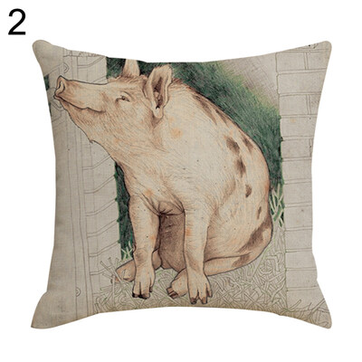 

New Year Mascot Pig Pillow Case Cushion Cover Sofa Bed Car Cafe Office Decor