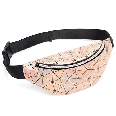 

Geometric Holographic Waist Bags Women Fanny Belt Packs Chest Phone Pouch