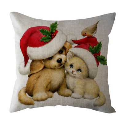 

Tailored 18 Xmas Cotton Pillow Case Linen Cushion Cover Merry Christmas Home Decoration