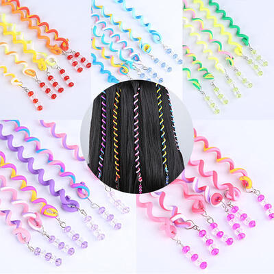 

6pcsset Kids Curler Braid Sticker Baby Girls Decor Hair Accesories