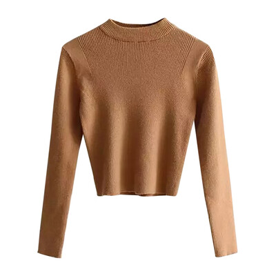 

High Neck Cropped Sweater