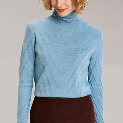 

Winter Womens Slim Knitted Turtleneck Sweater Jumper Pullover Solid Color Tops