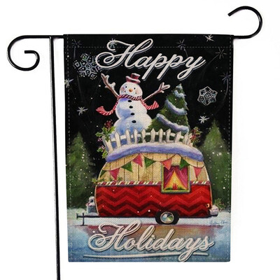 

Merry Christmas Red Truck with Gifts Double Sided Winter Garden Flag