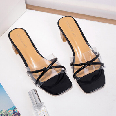 

High-heeled Slippers Women Wearing Fashion Outside the Summer Harbour Wind