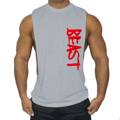

Mens GYM Sleeveless Tank Top T-Shirt Bodybuilding Sports Letter Vest Muscle