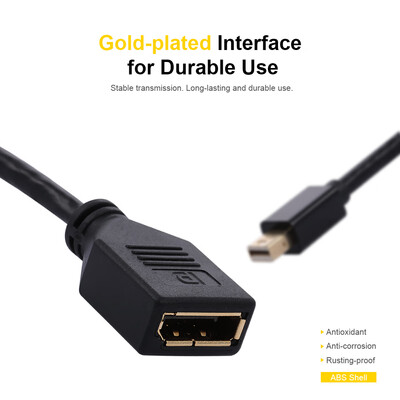 

Mini DP to DP Adapter Cable 4K60Hz Mini DisplayPort to DisplayPort Converter Male to Female Gold-plated Cord for Macbook Thunderb