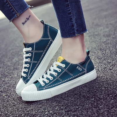 

Spring 2019 new canvas shoes womens shoes Korean version Hong Kong style retro shoes student trendy shoes leisure board shoe