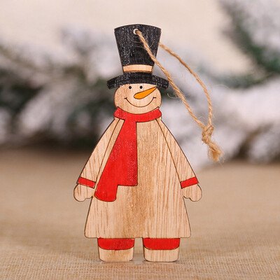 

Kids Favors Xmas Tree Hanging Wooden Ornaments Elk Santa Claus Pendant Christmas Decoration