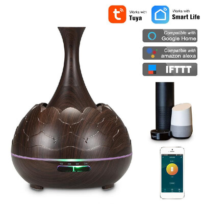 

Smart Wifi Wireless LED Night Lamp 400ml Humidifier Essential Oil Aromatherapy Mist Diffuser Phone App Control Voice Control Compa