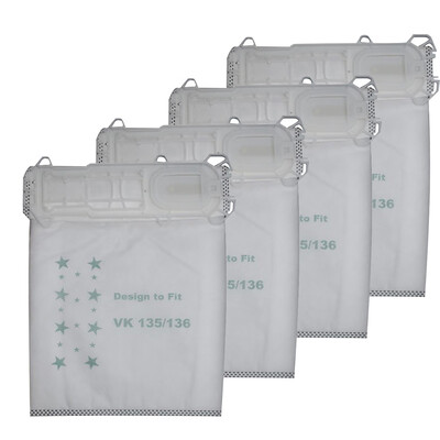

〖Follure〗4PC high Efficiency dust Filter Bag For Vorwerk VK135 VK136 Vacuum Cleaner