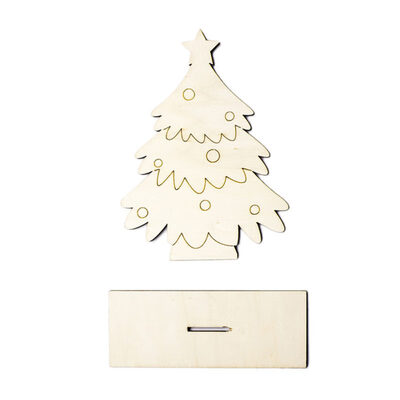 

Christmas Deer Tree Santa Blank Wooden Ornament Children Painting Kids DIY Decor