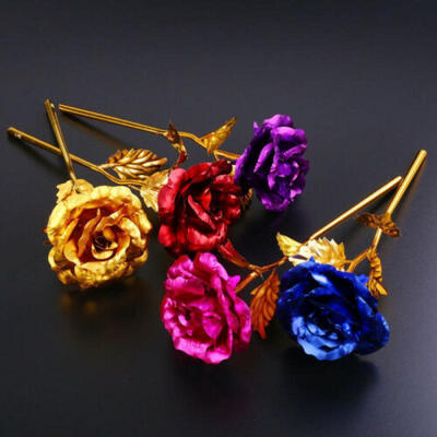 

24K Gold Plated Rose Flower Birthday Valentines Day Gift Romantic Golden Flower