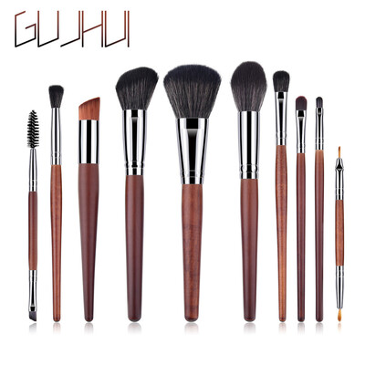 

Toponeto 10PCS Wooden Foundation Cosmetic Eyebrow Eyeshadow Brush Makeup Brush Sets Tools
