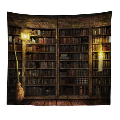 

Retro Bookshelf Printing Tapestry Art Wall Hanging Blanket Beach Yoga Mat