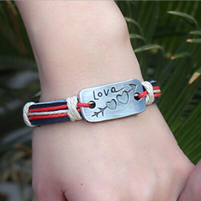 

2019 Popular 1PC Handmade Leather Bracelet Couple Jewelry Male&Female Generic