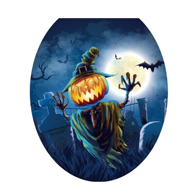 

Halloween Props Decorations Toilet Seat Cover Sticker Waterproof Scary Horror Toilet Poster Stickers Bathroom Accessories