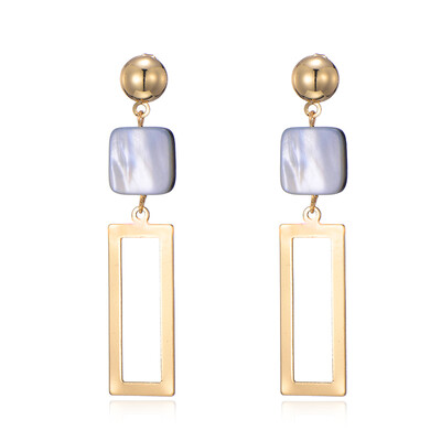 

HOT 30 Style Korea Handmade Wooden Drop Earrings New Fashion Geometric Long Acrylic Metal Earrings modern Jewelry